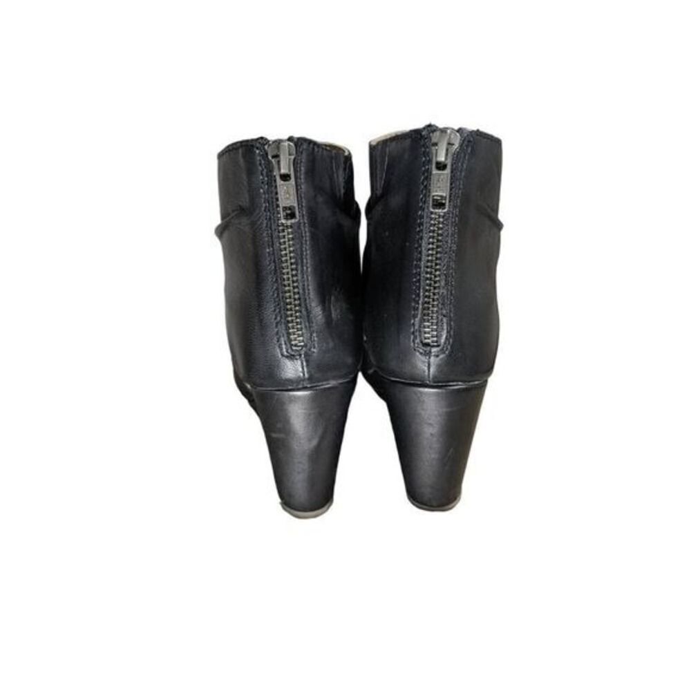 leather Diba True Next N Line 3" Wedge Sandals W/ 8.5 Black Cutout LN/NWB - Picture 7 of 13